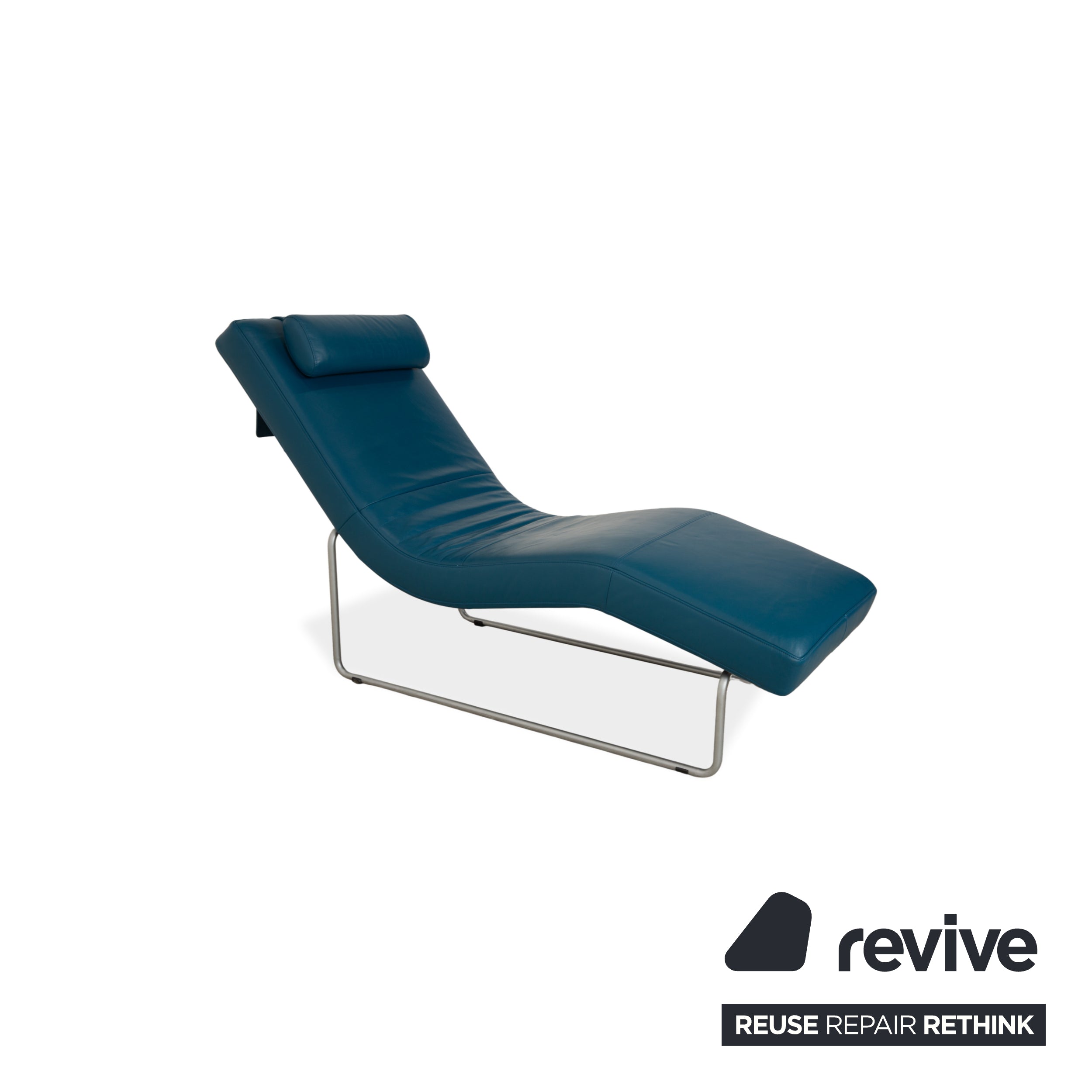 Rolf Benz 680 Leder Liege Petrol Blau manuelle Funktion