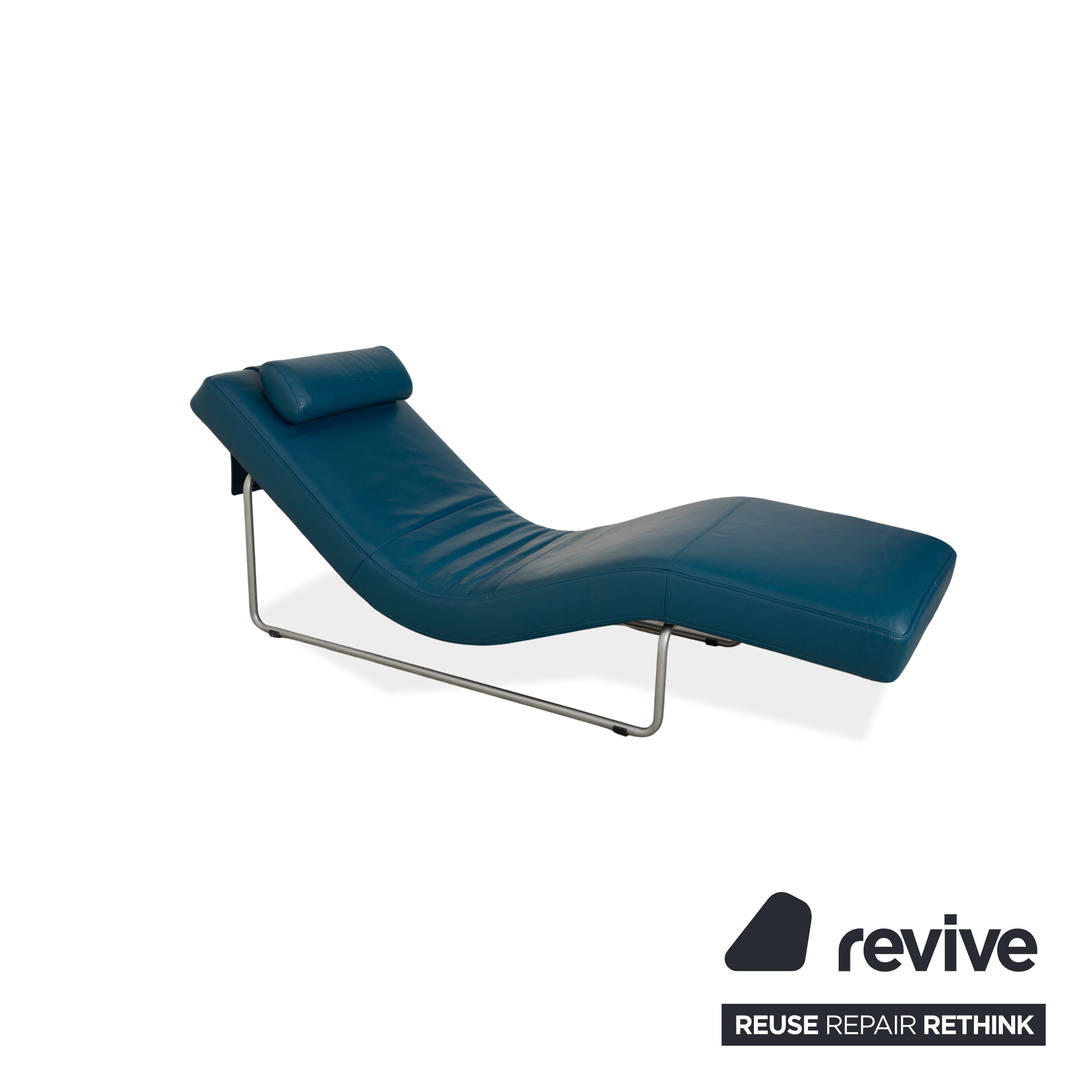 Rolf Benz 680 Leder Liege Petrol Blau manuelle Funktion