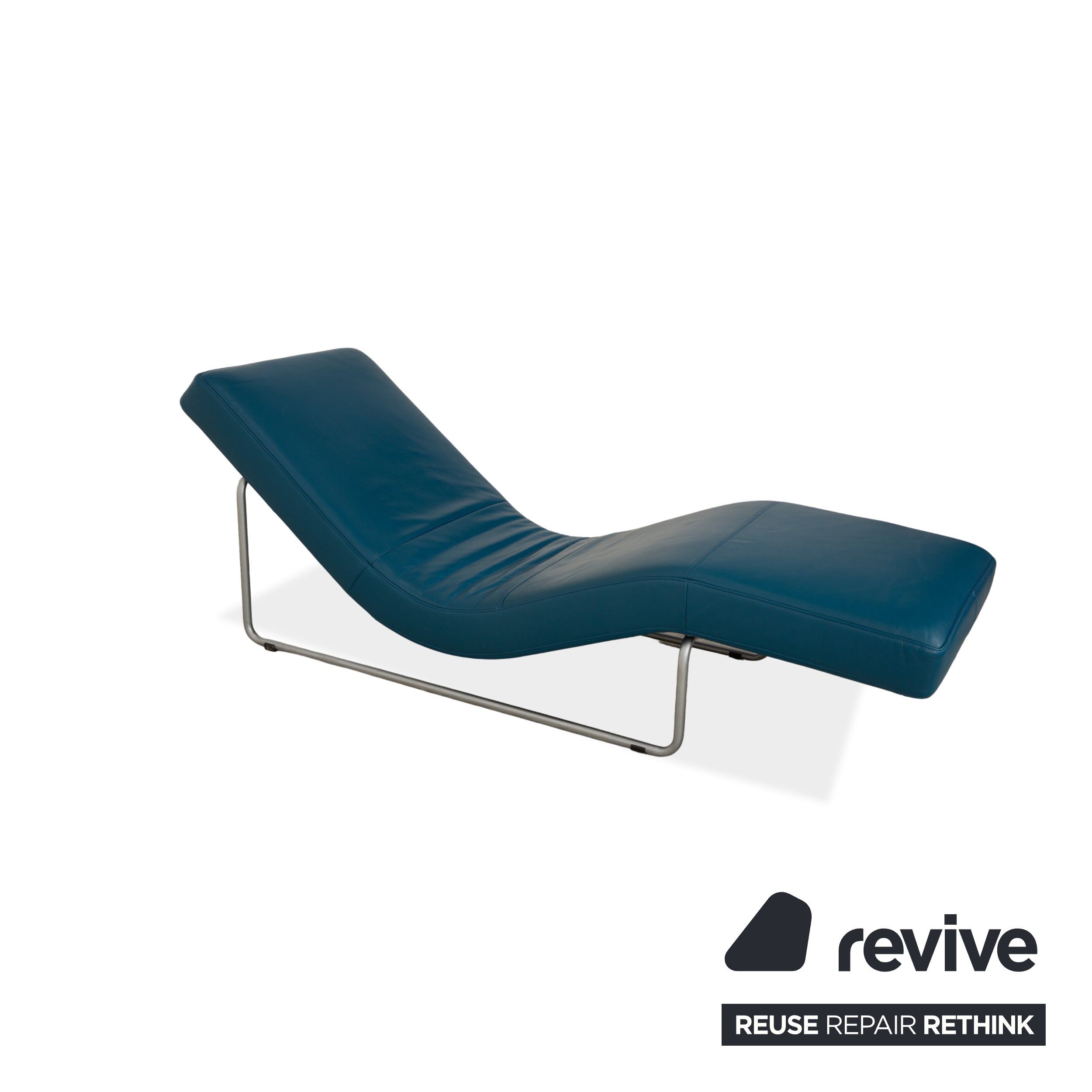 Rolf Benz 680 Leder Liege Petrol Blau manuelle Funktion