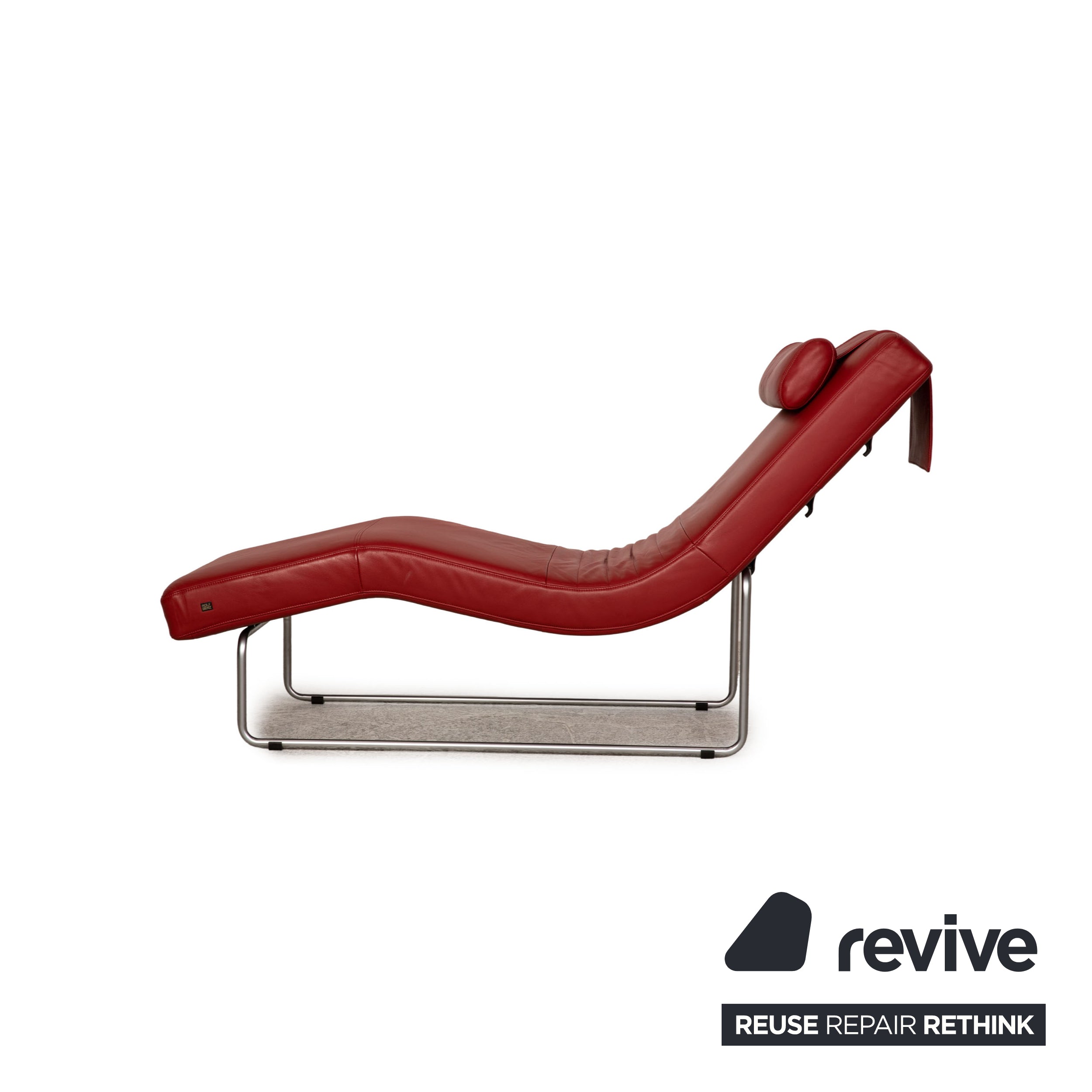 Rolf Benz 680 Chaise longue en cuir Rouge Fonction