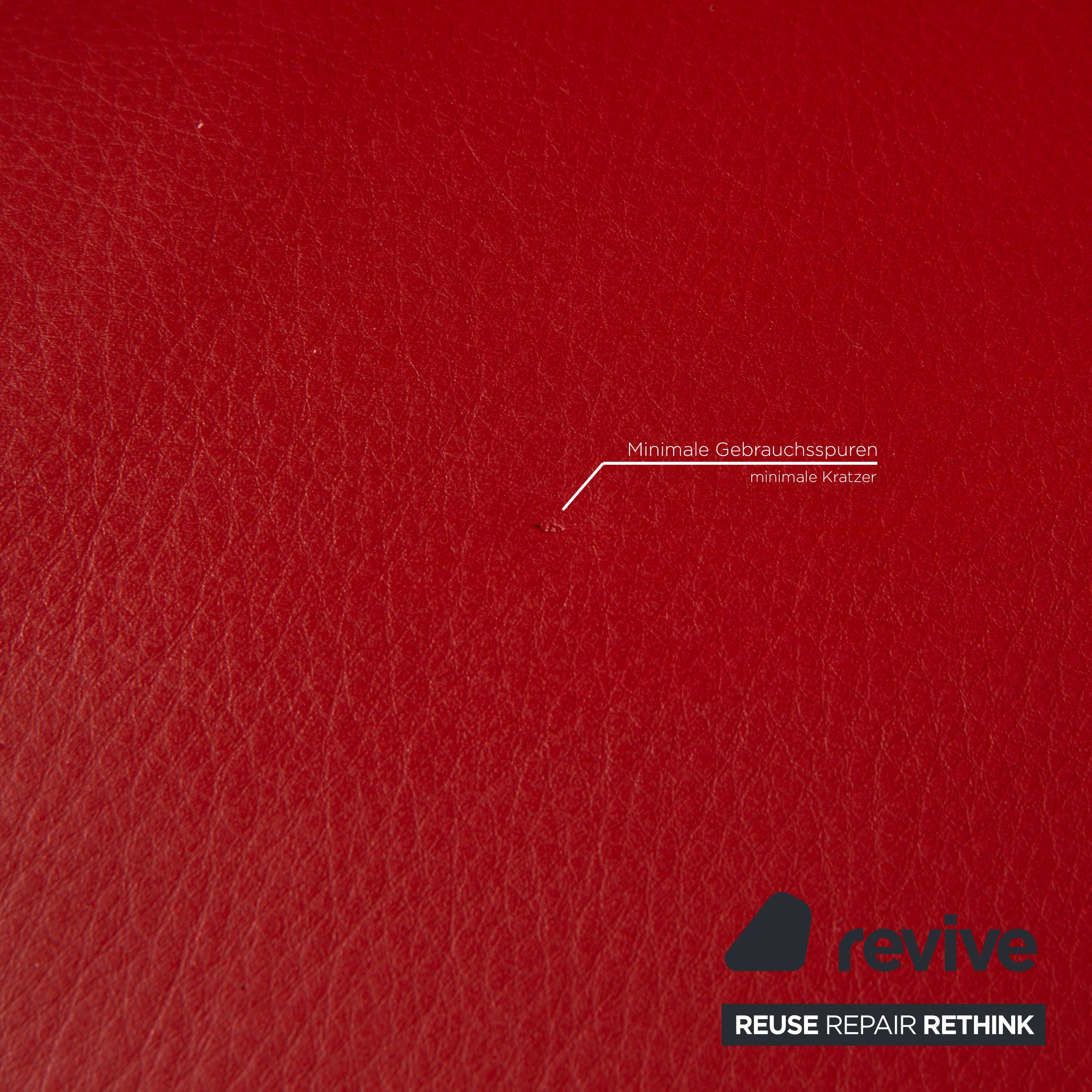 Rolf Benz 680 Chaise longue en cuir Rouge Fonction