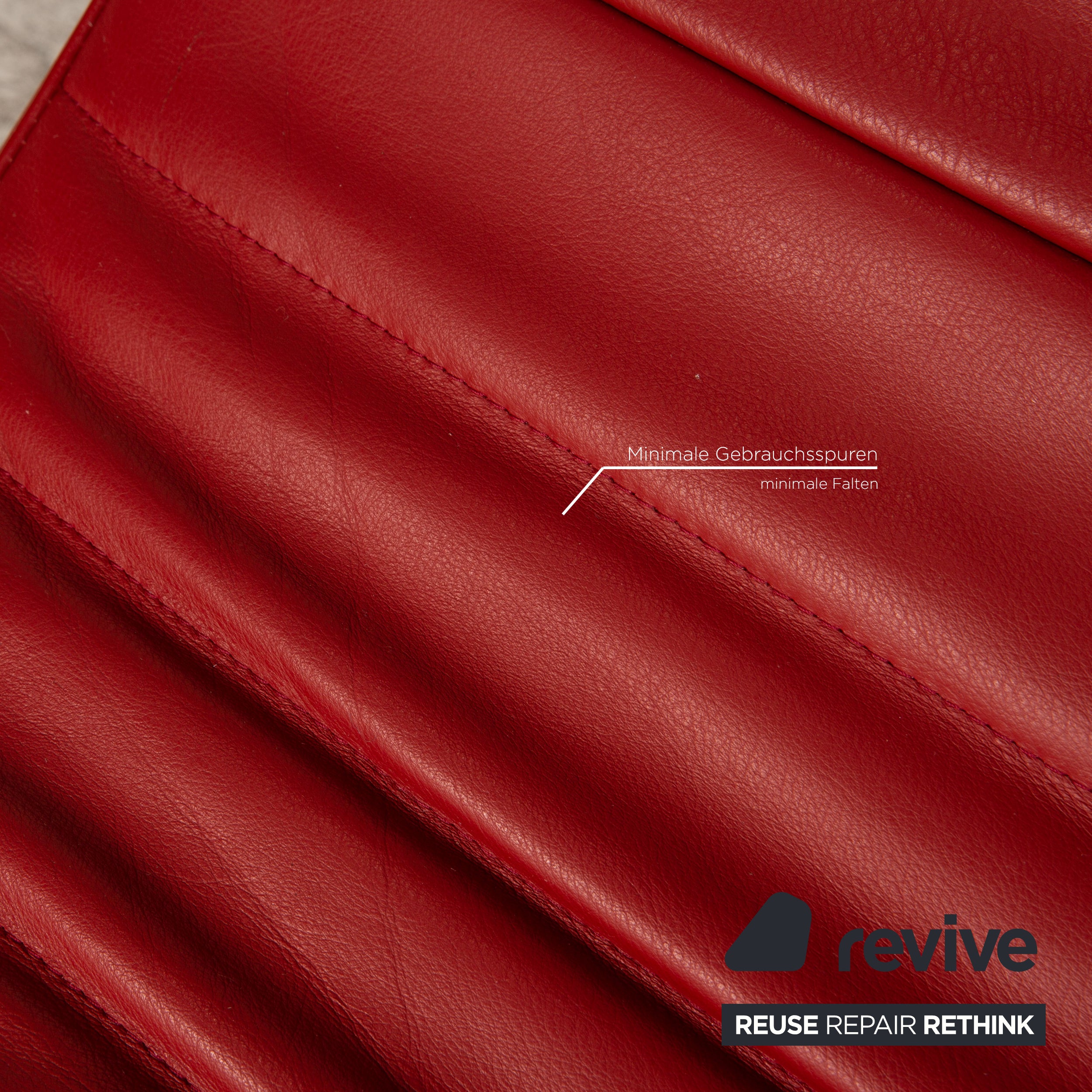 Rolf Benz 680 Chaise longue en cuir Rouge Fonction