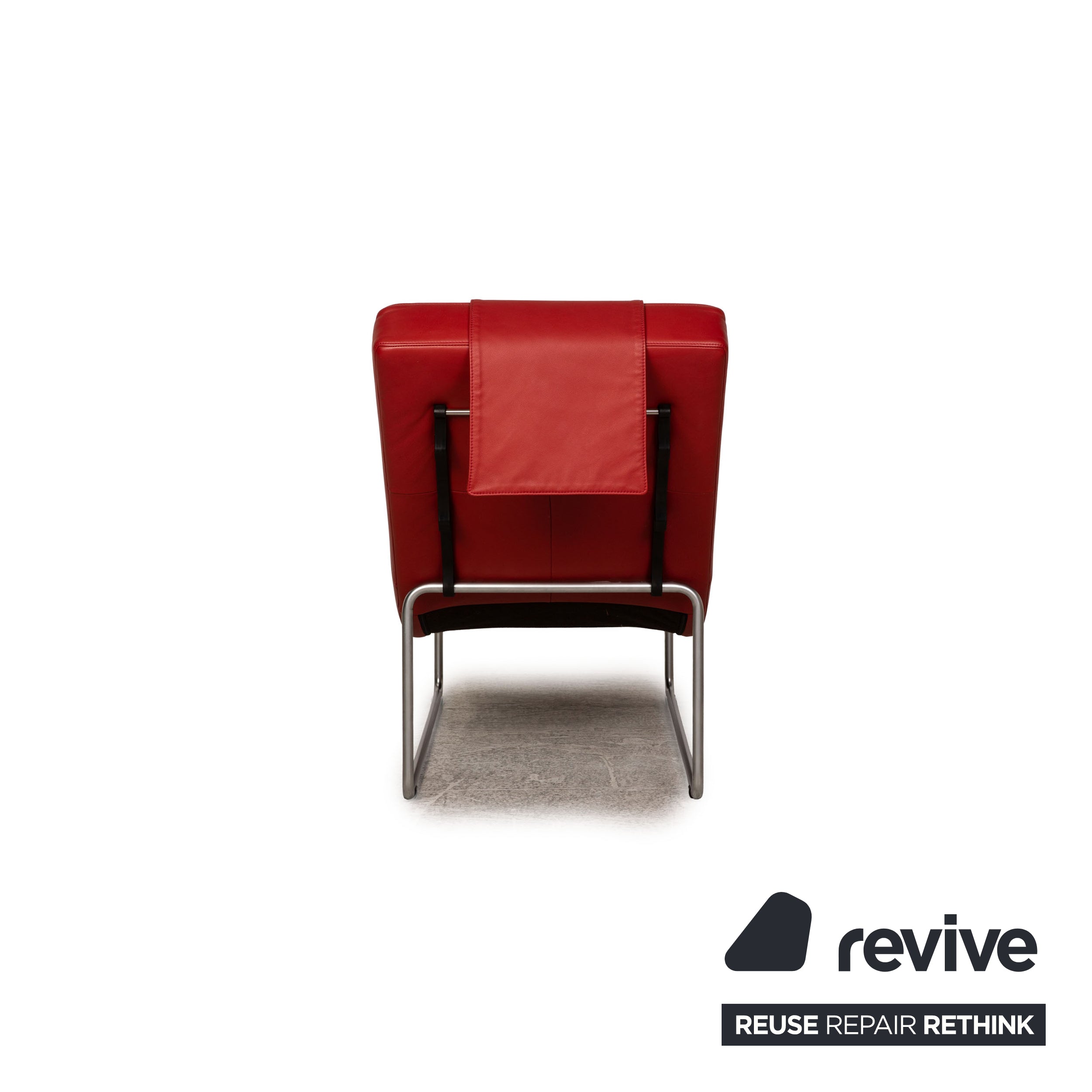 Rolf Benz 680 Chaise longue en cuir Rouge Fonction