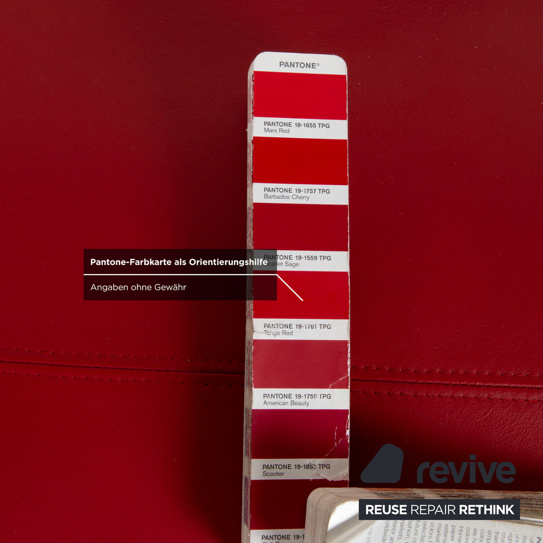 Rolf Benz 680 Leder Liege Rot Relaxfunktion manuelle Funktion