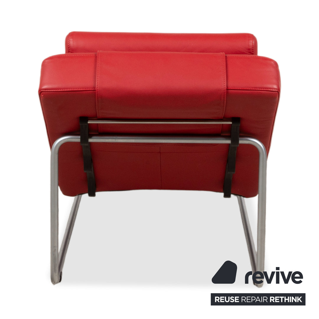 Rolf Benz 680 Leder Liege Rot Relaxfunktion manuelle Funktion