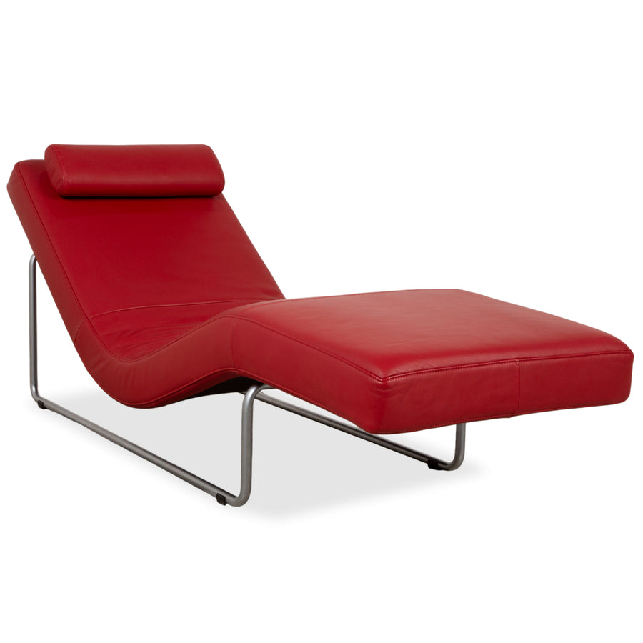 Rolf Benz 680 Leder Liege Rot Relaxfunktion manuelle Funktion