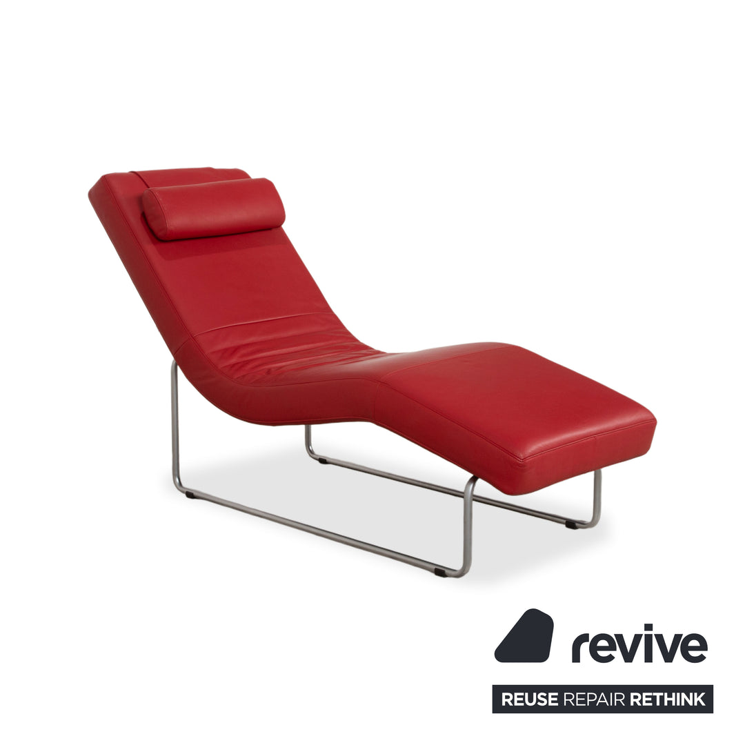 Rolf Benz 680 Leder Liege Rot Relaxfunktion manuelle Funktion