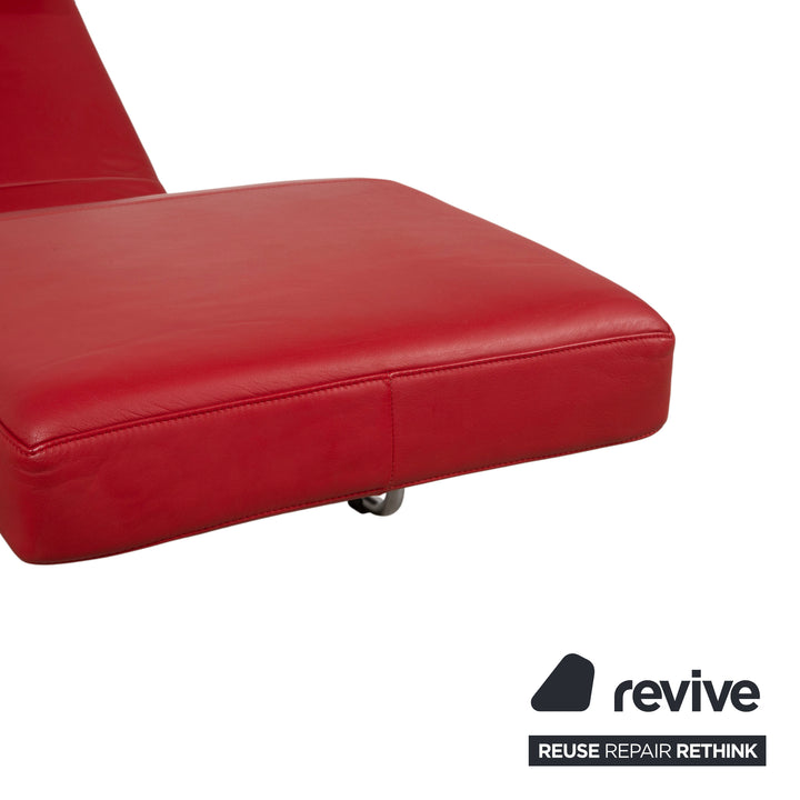 Rolf Benz 680 Leder Liege Rot Relaxfunktion manuelle Funktion