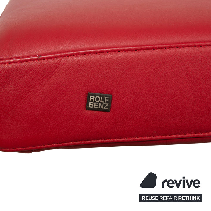 Rolf Benz 680 Leder Liege Rot Relaxfunktion manuelle Funktion