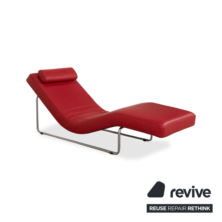 Rolf Benz 680 Leder Liege Rot Relaxfunktion manuelle Funktion