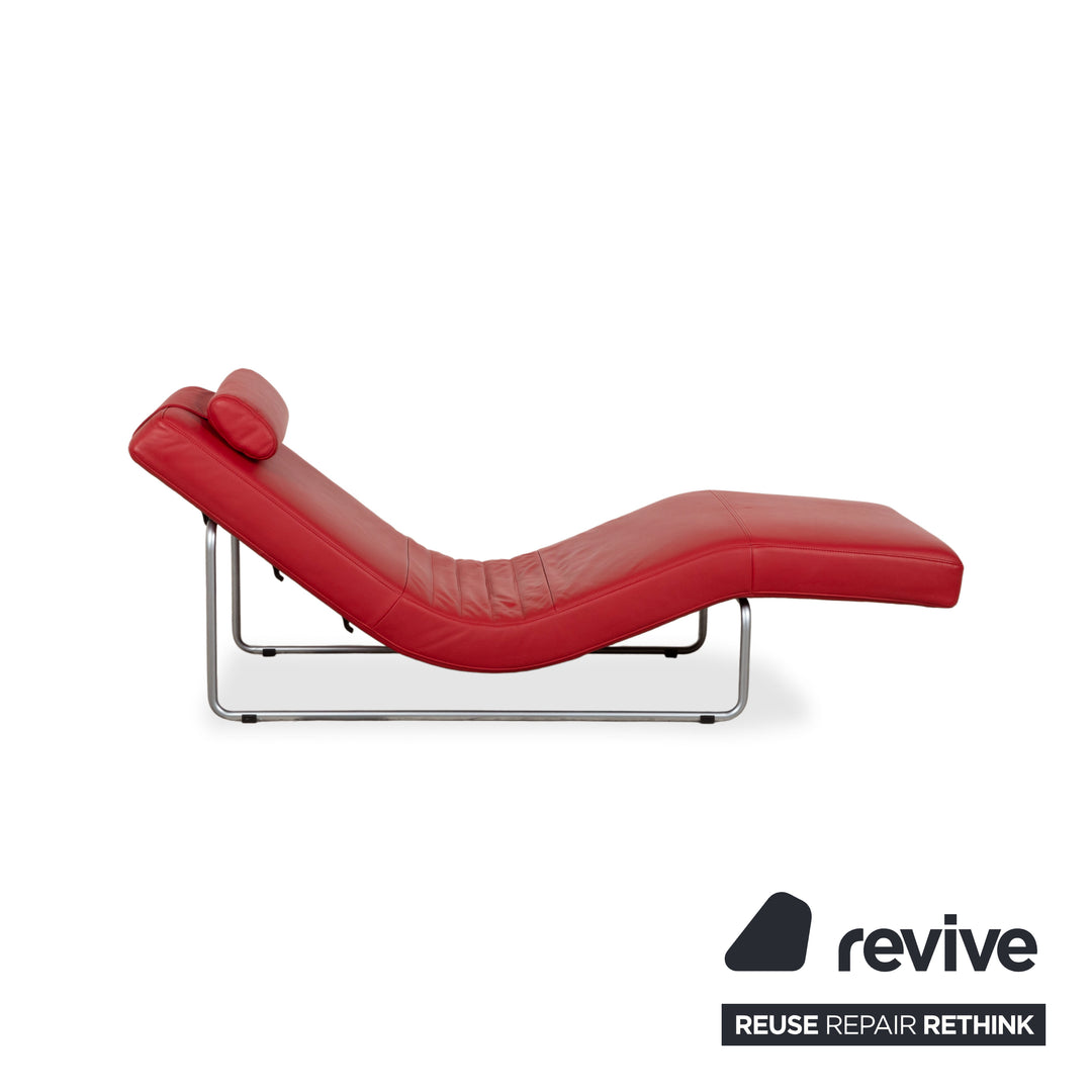 Rolf Benz 680 Leder Liege Rot Relaxfunktion manuelle Funktion