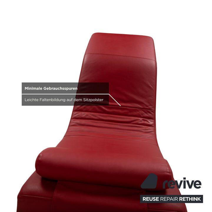 Rolf Benz 680 Leder Liege Rot Relaxfunktion manuelle Funktion