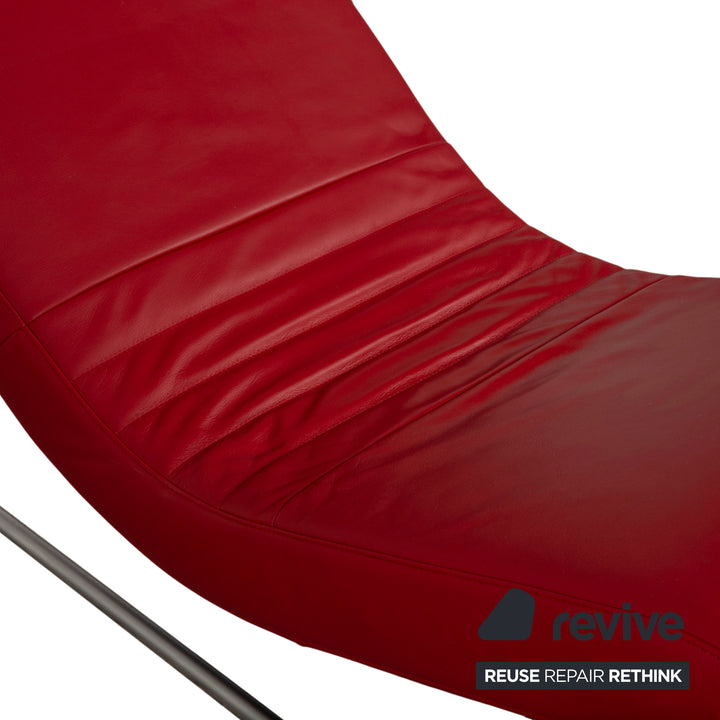 Rolf Benz 680 Leder Liege Rot Relaxfunktion manuelle Funktion