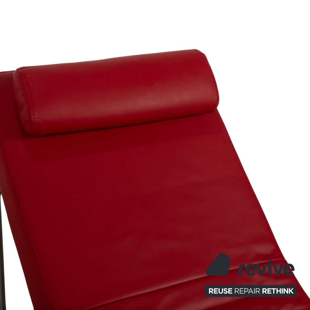Rolf Benz 680 Leder Liege Rot Relaxfunktion manuelle Funktion