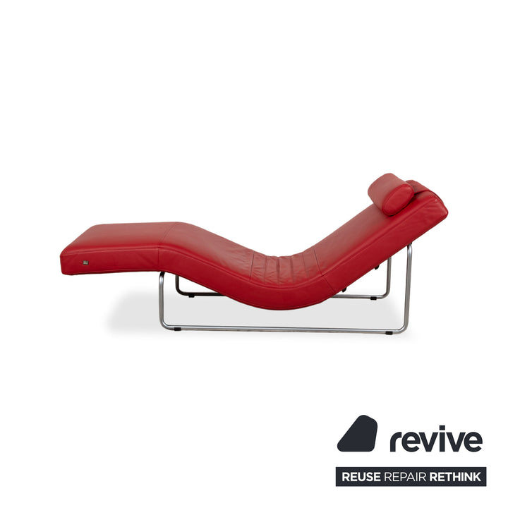 Rolf Benz 680 Leder Liege Rot Relaxfunktion manuelle Funktion