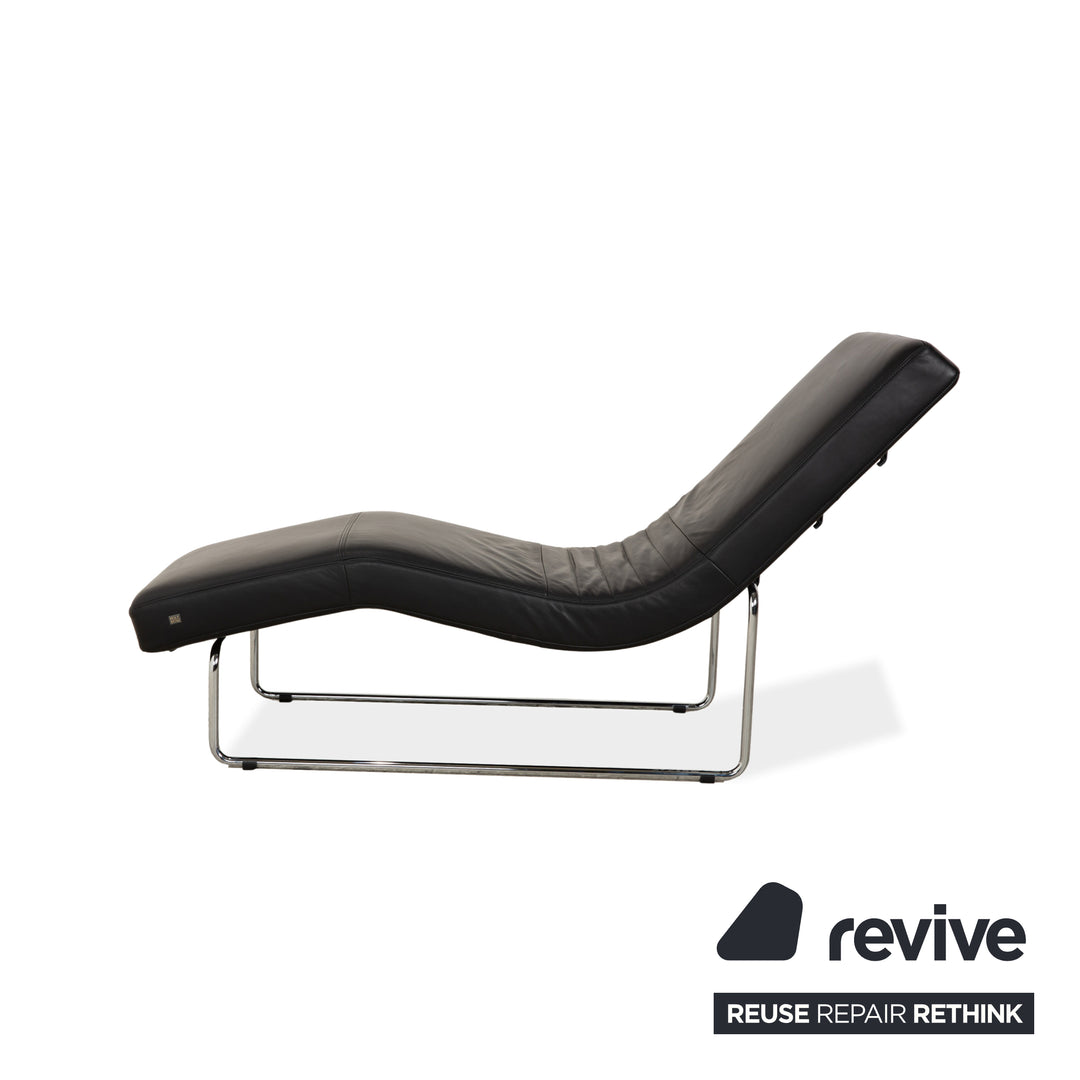 Rolf Benz 680 Leder Liege Schwarz manuelle Funktion
