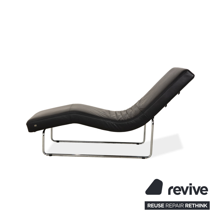 Rolf Benz 680 Leder Liege Schwarz manuelle Funktion