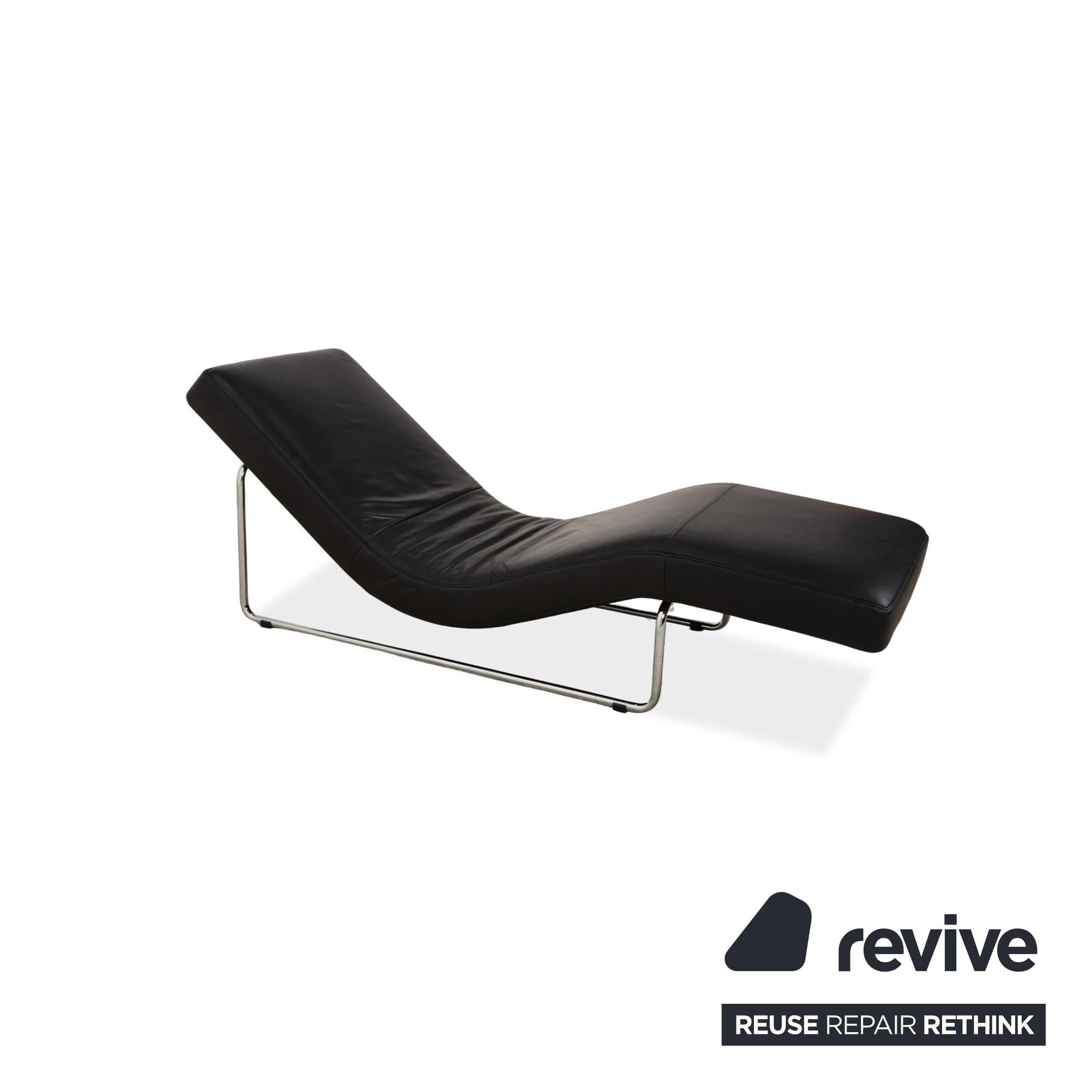 Rolf Benz 680 Leder Liege Schwarz manuelle Funktion