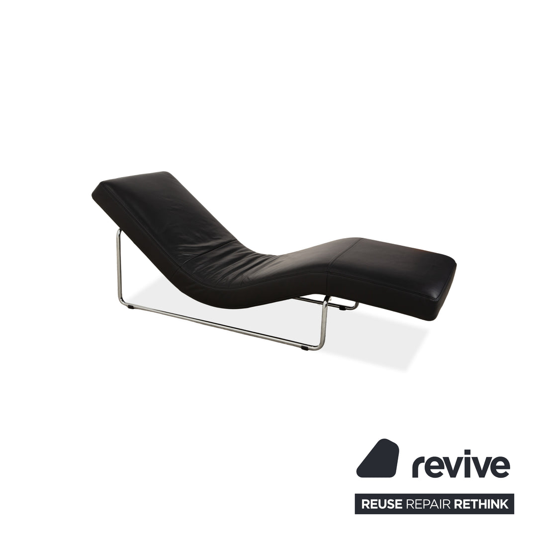 Rolf Benz 680 Leder Liege Schwarz manuelle Funktion