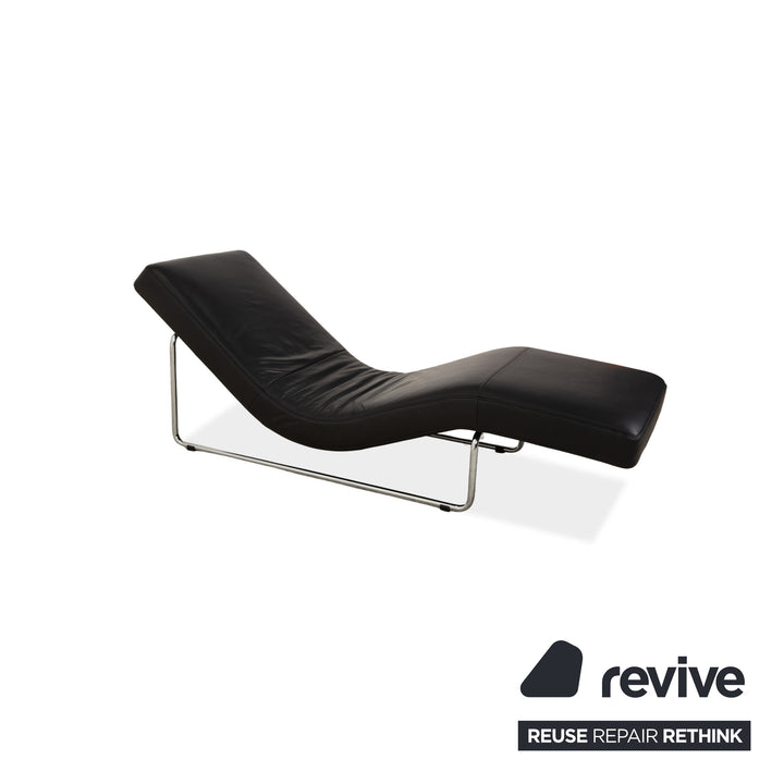 Rolf Benz 680 Leder Liege Schwarz manuelle Funktion