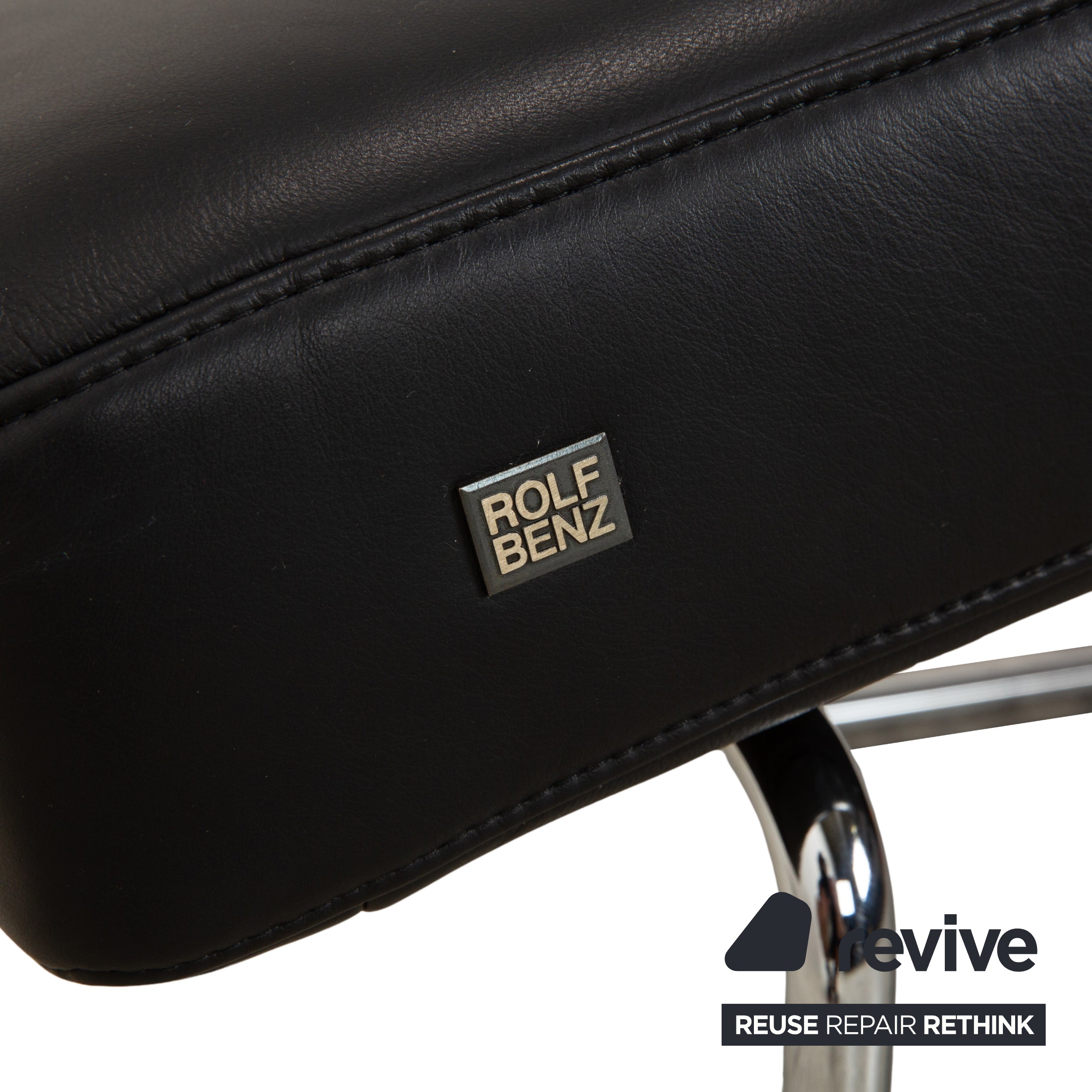 Rolf Benz 680 Leder Liege Schwarz manuelle Funktion