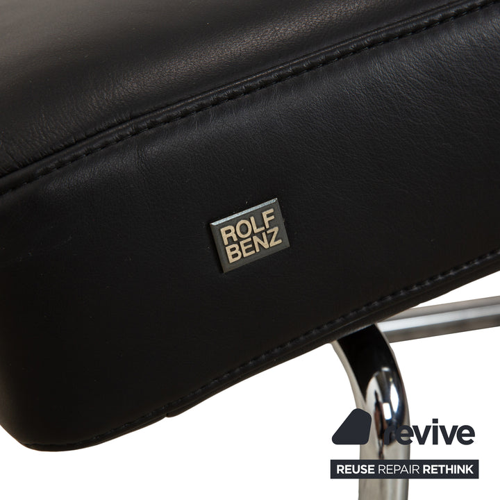 Rolf Benz 680 Leder Liege Schwarz manuelle Funktion