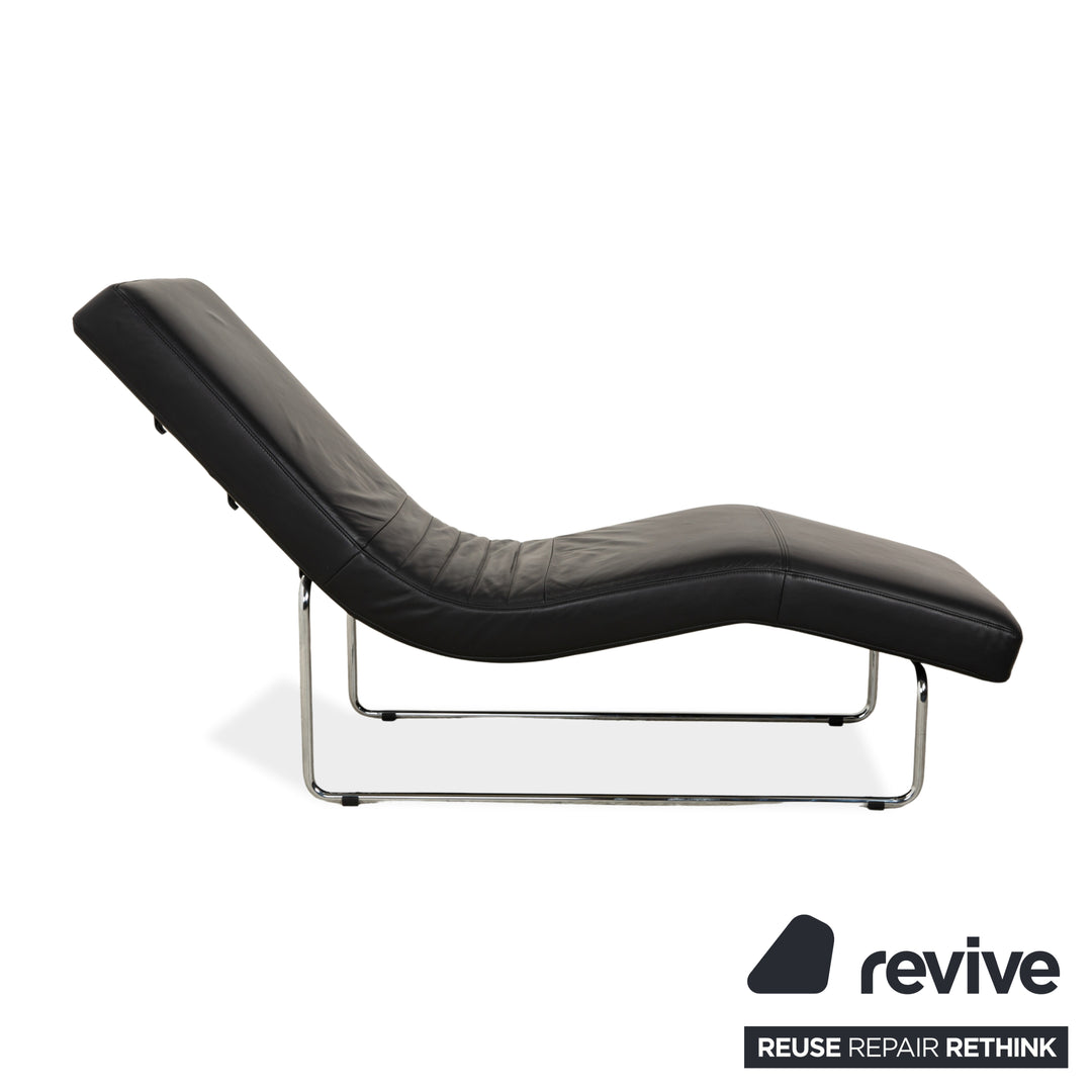 Rolf Benz 680 Leder Liege Schwarz manuelle Funktion