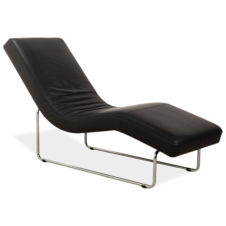 Rolf Benz 680 Leder Liege Schwarz manuelle Funktion