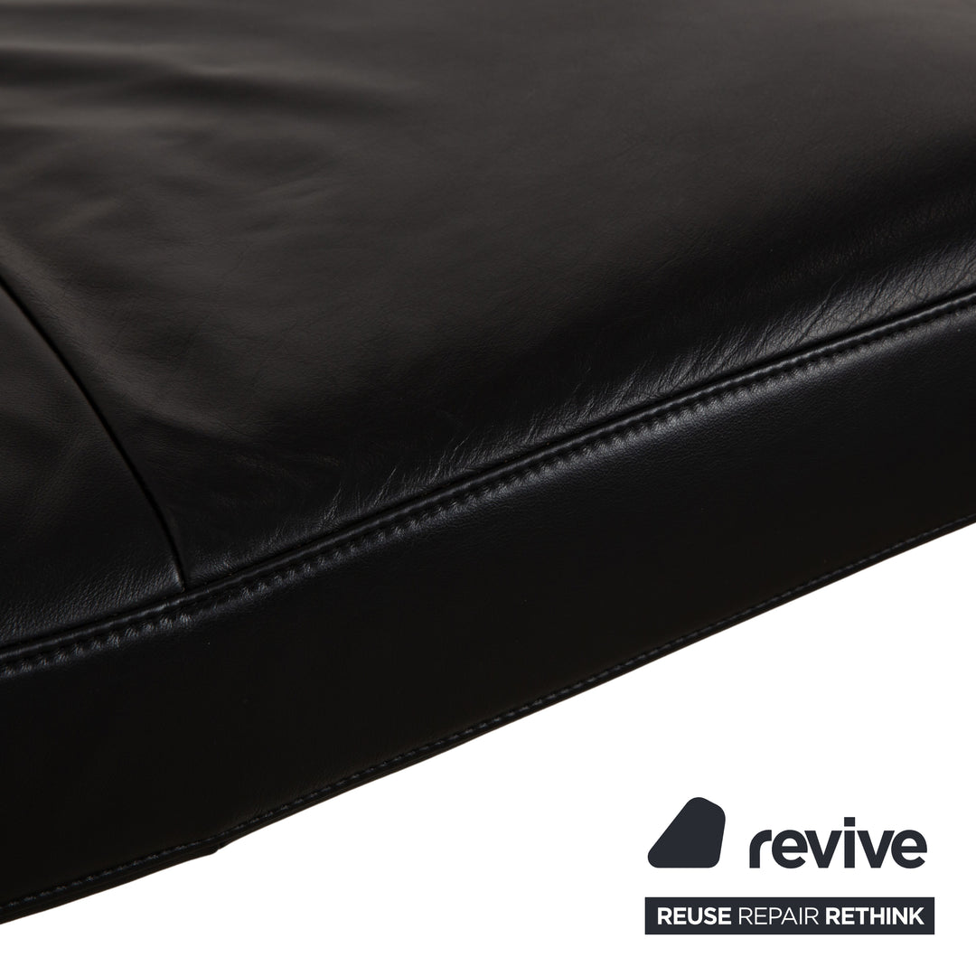 Rolf Benz 680 Leder Liege Schwarz manuelle Funktion