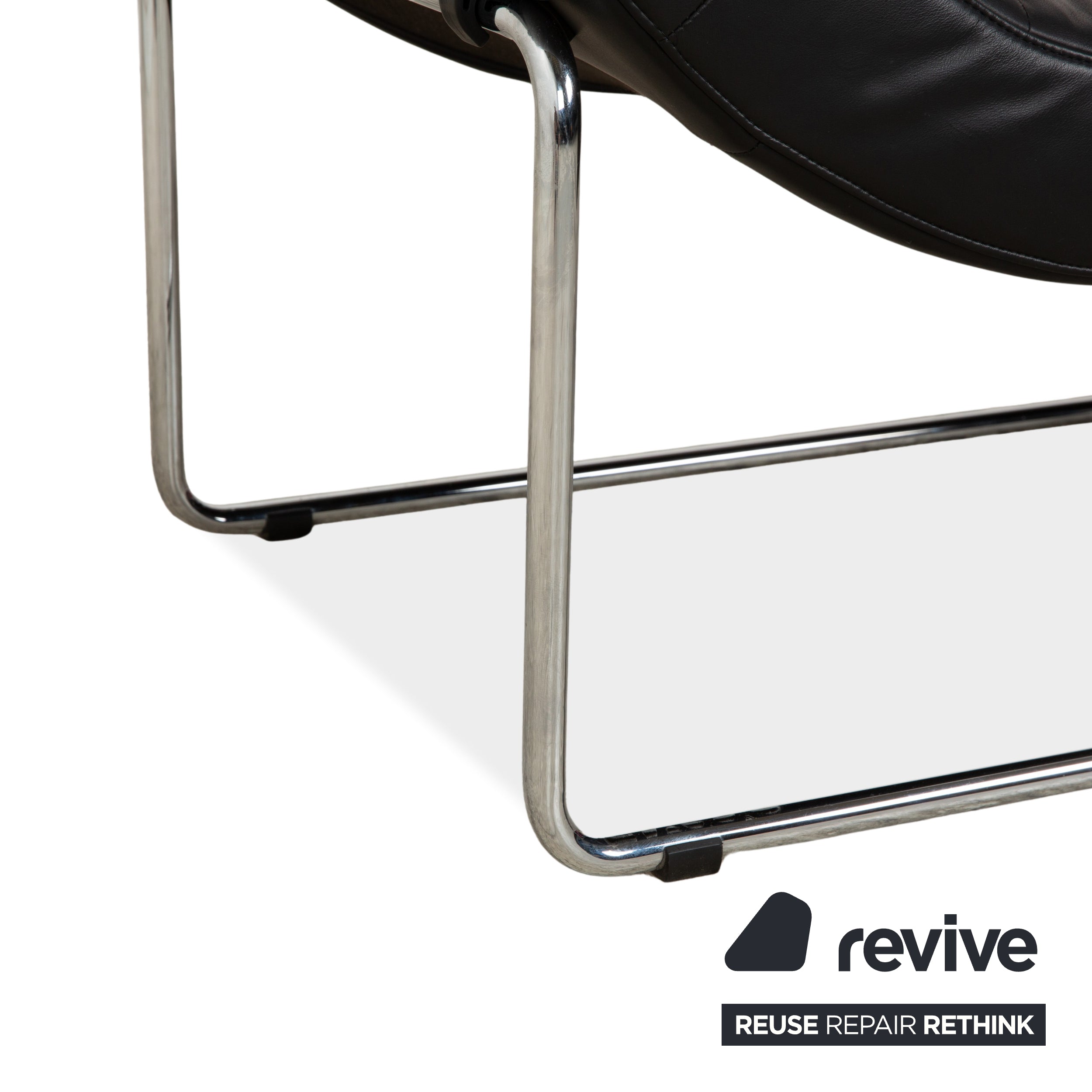 Rolf Benz 680 Leder Liege Schwarz manuelle Funktion