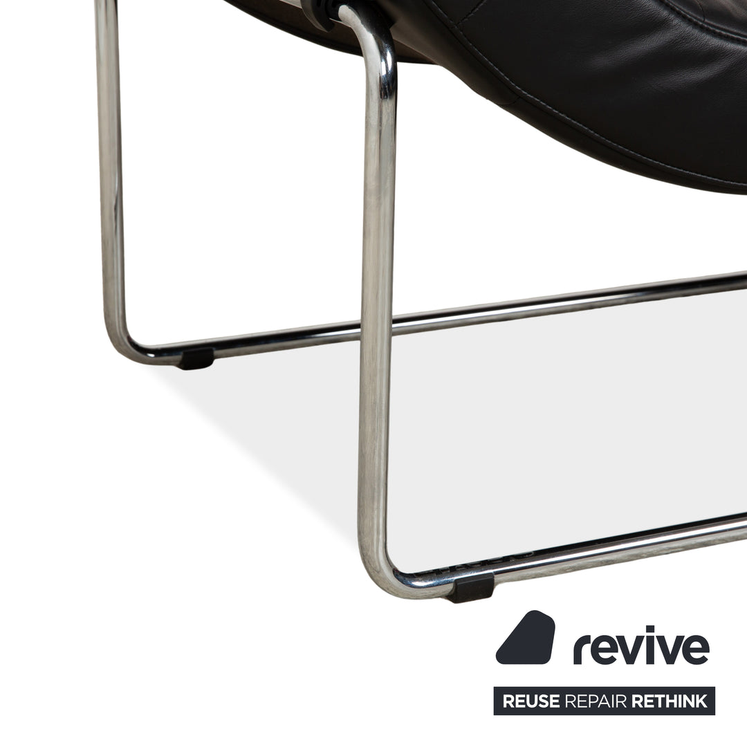 Rolf Benz 680 Leder Liege Schwarz manuelle Funktion