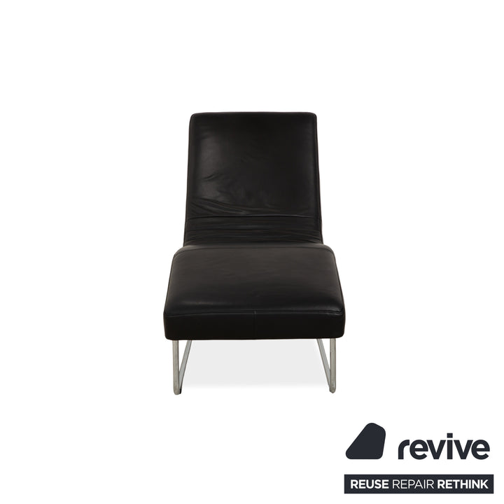 Rolf Benz 680 Leder Liege Schwarz manuelle Funktion