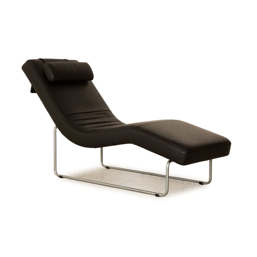 Rolf Benz 680 leather lounger black manual function