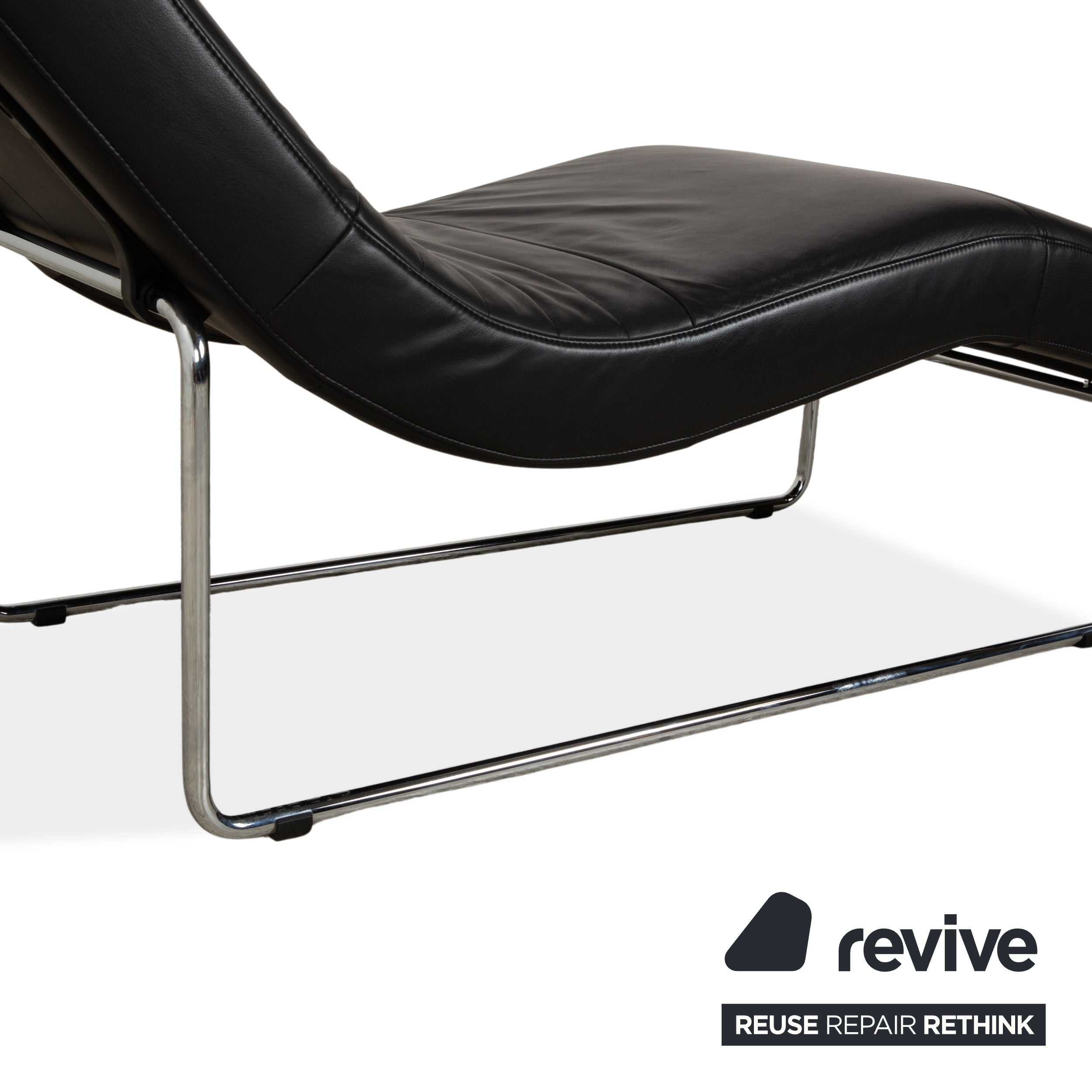 Rolf Benz 680 Leder Liege Schwarz manuelle Funktion