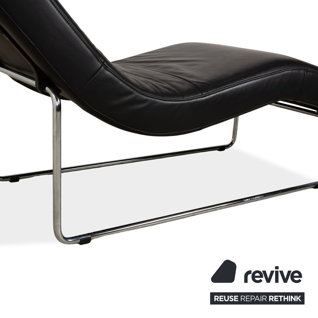 Rolf Benz 680 Leder Liege Schwarz manuelle Funktion