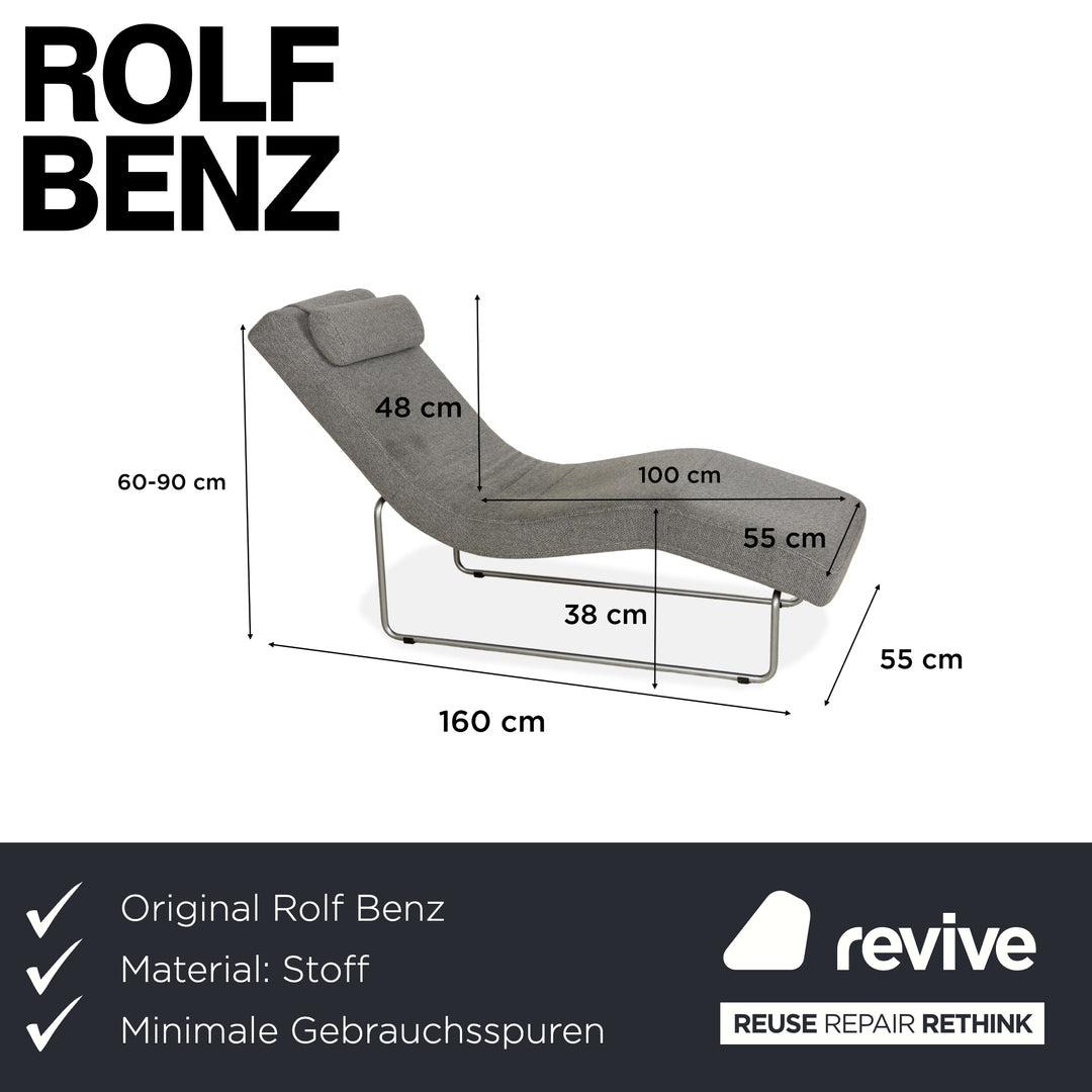 Rolf Benz 680 fabric lounger grey manual function