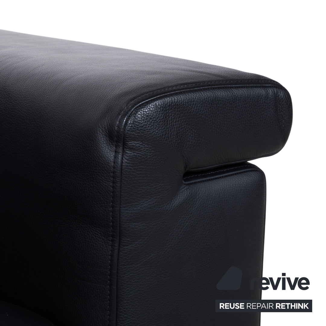 Rolf Benz 6800 Dreisitzer Leder Sofa Schwarz Couch manuelle Funktion