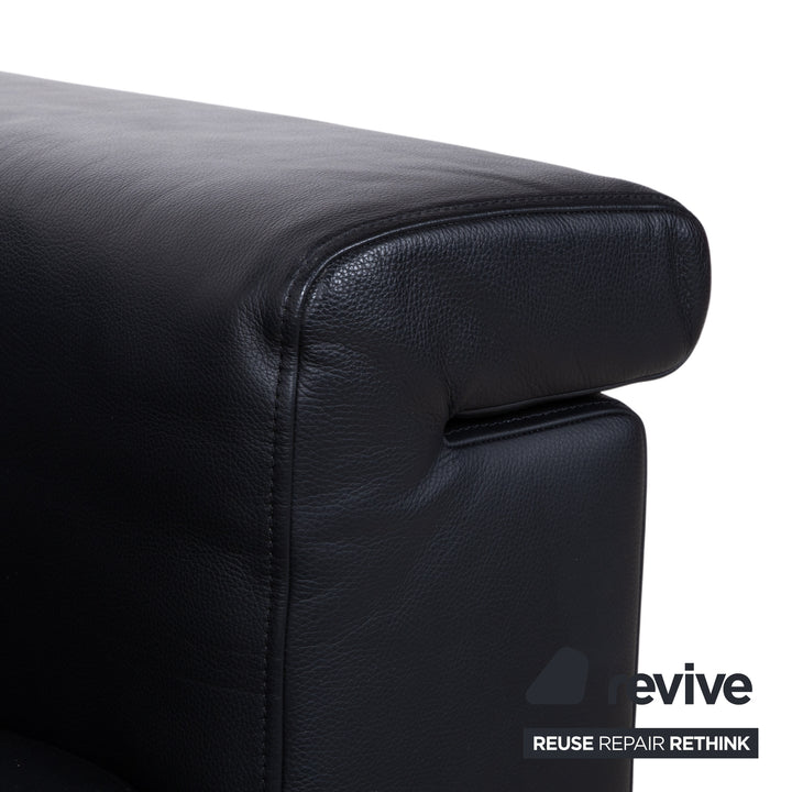 Rolf Benz 6800 Dreisitzer Leder Sofa Schwarz Couch manuelle Funktion