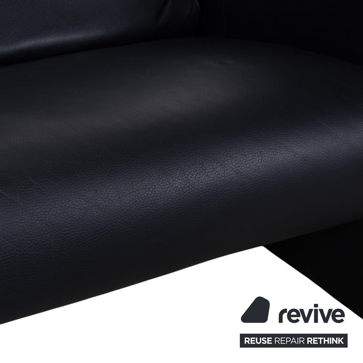 Rolf Benz 6800 Dreisitzer Leder Sofa Schwarz Couch manuelle Funktion