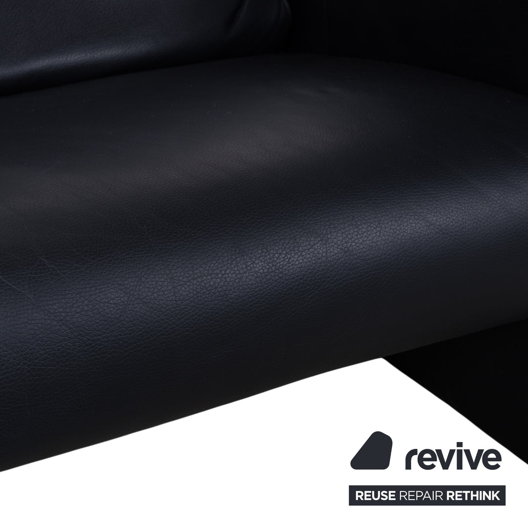 Rolf Benz 6800 Dreisitzer Leder Sofa Schwarz Couch manuelle Funktion