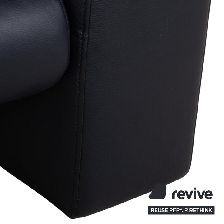 Rolf Benz 6800 Dreisitzer Leder Sofa Schwarz Couch manuelle Funktion