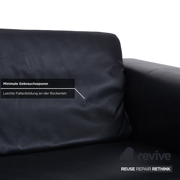 Rolf Benz 6800 Dreisitzer Leder Sofa Schwarz Couch manuelle Funktion