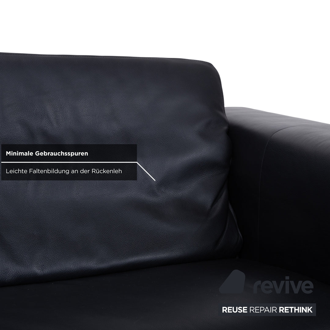 Rolf Benz 6800 Dreisitzer Leder Sofa Schwarz Couch manuelle Funktion