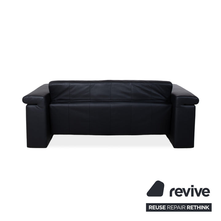 Rolf Benz 6800 Dreisitzer Leder Sofa Schwarz Couch manuelle Funktion
