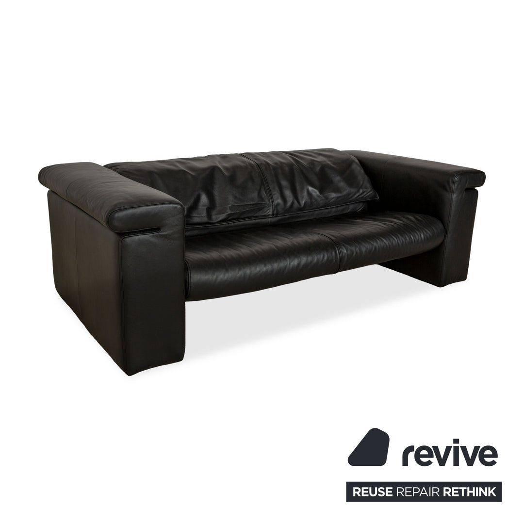 Rolf Benz 6800 Leder Dreisitzer Schwarz manuelle Funktion Sofa Couch