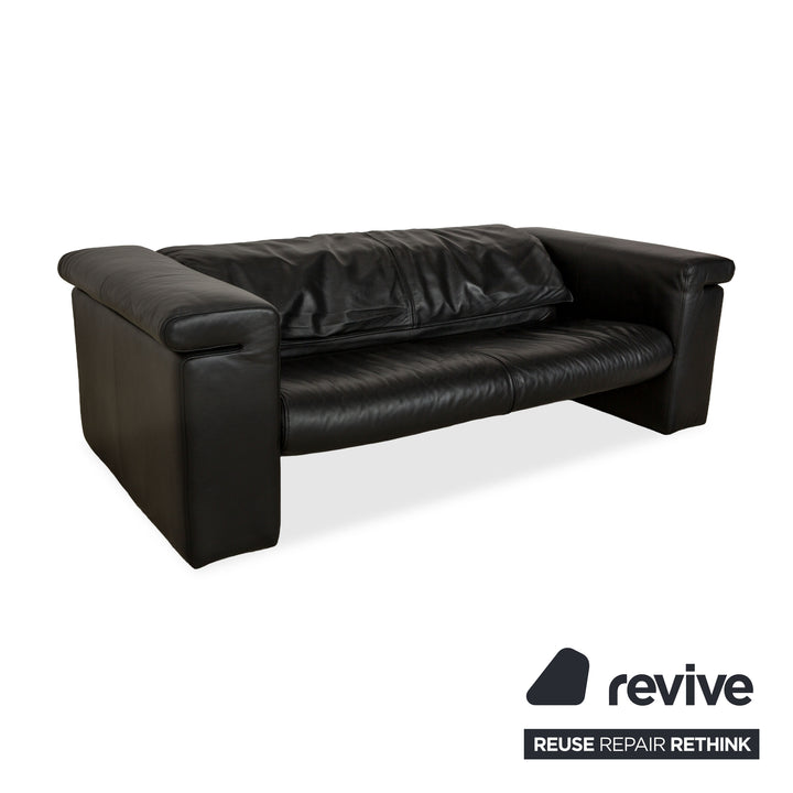 Rolf Benz 6800 Leder Dreisitzer Schwarz manuelle Funktion Sofa Couch