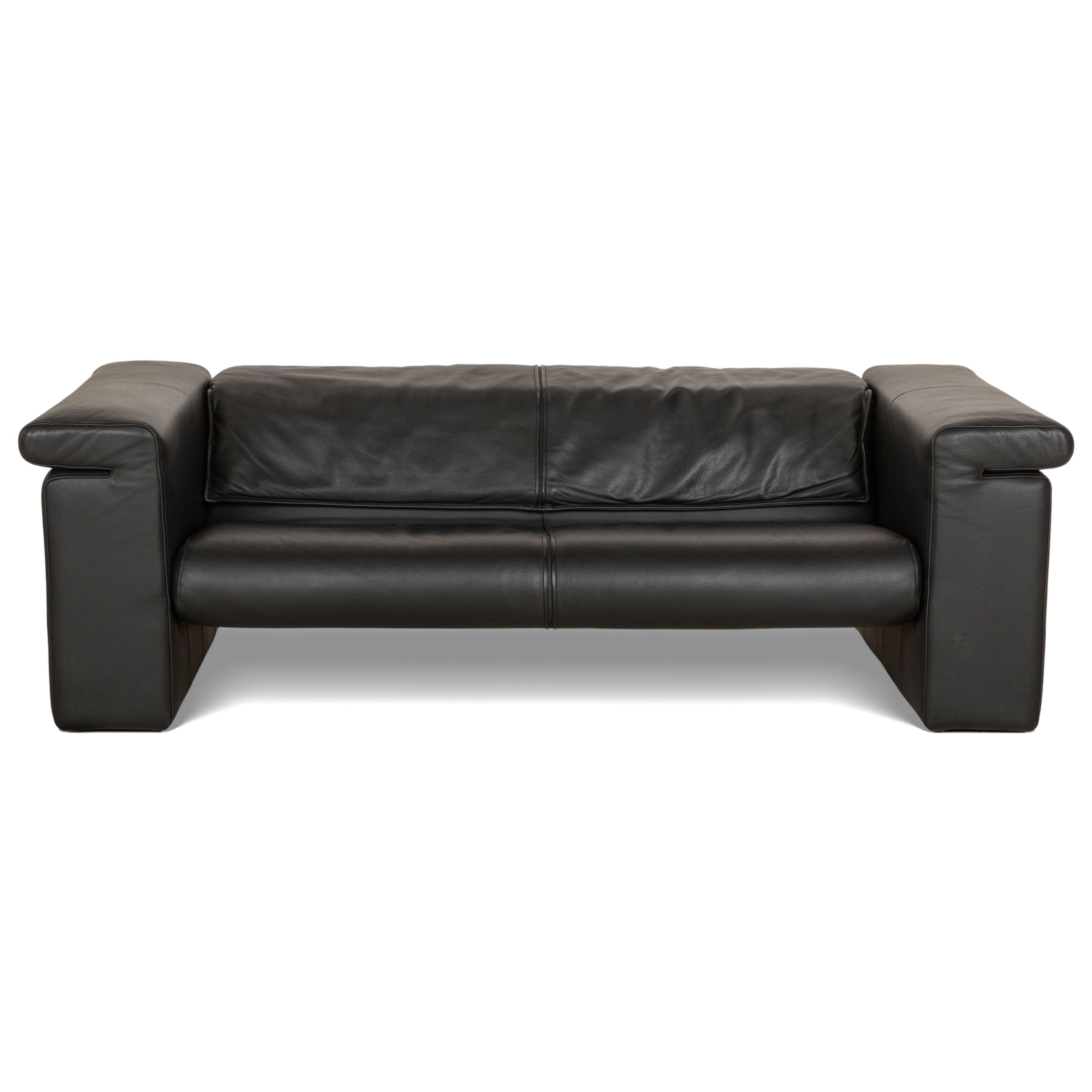 Rolf Benz 6800 Leder Dreisitzer Schwarz manuelle Funktion Sofa Couch