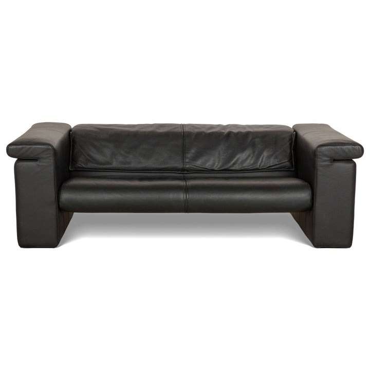 Rolf Benz 6800 Leder Dreisitzer Schwarz manuelle Funktion Sofa Couch