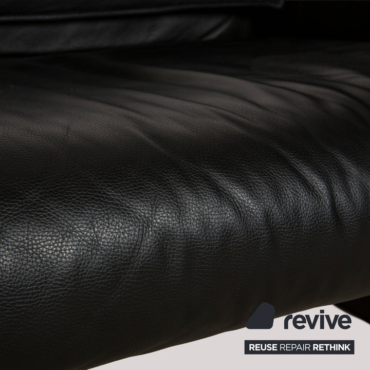 Rolf Benz 6800 Leder Dreisitzer Schwarz manuelle Funktion Sofa Couch