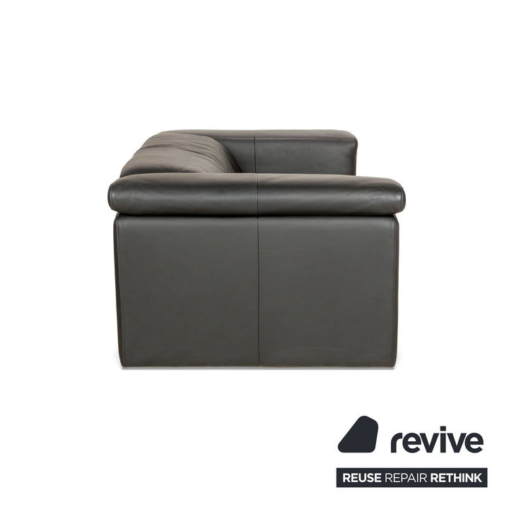 Rolf Benz 6800 Leather Three-seater + Two-seater Black manual function Sofa Couch